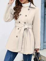 Chic Womens DoubleBreasted Belted Coat  Washable  WinterReady Provain Shop