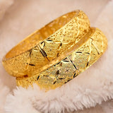 Provain Shop Exquisite Hollow Pattern Design Bracelet Alloy 22K Plated Jewelry Vintage Luxury Style Female Wedding Gift 