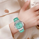 Elegant Retro Diamond Leather Quartz Watch for Women Provain Shop