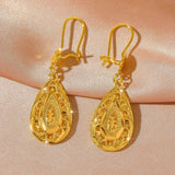 24K Gold AU999 Long Flower Tassel Earrings Versatile Chic Provain Shop