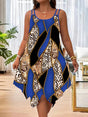 Asymmetrical Geometric Stripe Double Strap PlusSize Dress Provain Shop