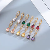 Elegant Emerald Ruby Zirconia Hoop Earrings for Her Provain Shop