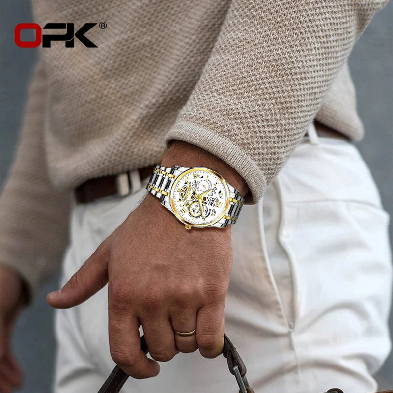OPK8135 Mens Steel Watch Night Glow Waterproof Provain Shop
