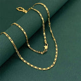 24K Pure Gold 2mm Flat Chain Luxury for Him  Her Provain Shop