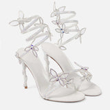 Luxury Crystal Butterfly Gladiator Heels for Summer Parties Provain Shop