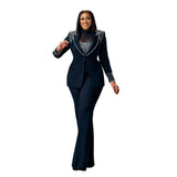Elegant Pearl Vintage Blazer  Flare Pants Prom Suit Provain Shop