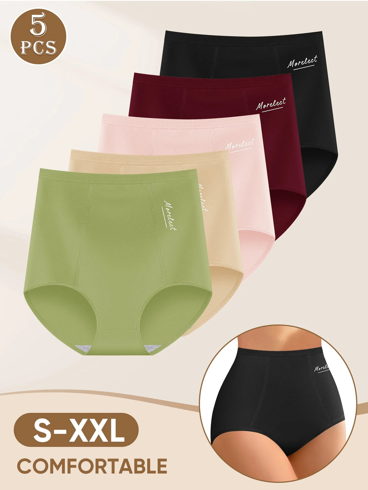 Tummy Control ButtLifting Cotton Panties 5Pack Provain Shop