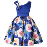 Rose Print Satin Princess Dress for Girls Provain Shop