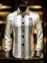 Mens Soft Hawaiian Print Long Sleeve Shirt Provain Shop