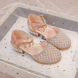 Sparkling Rhinestone Princess Kids Leather Party Heels Provain Shop
