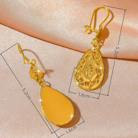 24K Gold AU999 Long Flower Tassel Earrings Versatile Chic Provain Shop