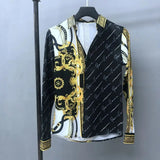 Retro Royal Court Print Long Sleeve Shirt for Men Provain Shop