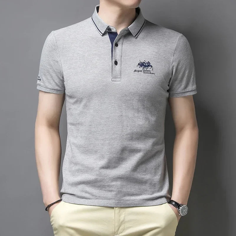 Mens Embroidered Summer Polo Casual Comfort Provain Shop