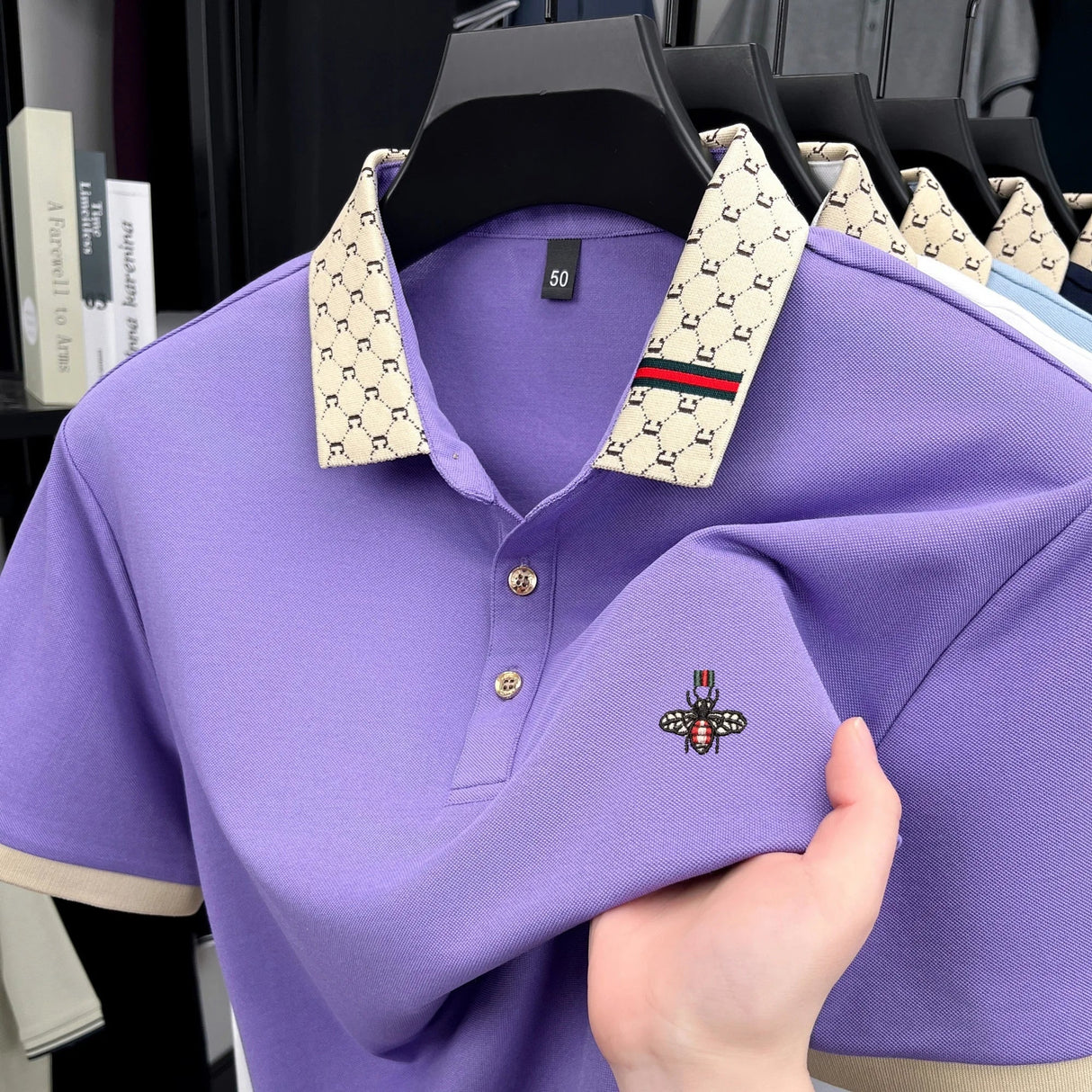 Luxury Bee Jacquard Polo Summer Fashion Trend Tee Provain Shop