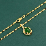 24K Pure Gold Jade Pendant Necklace for Women Provain Shop
