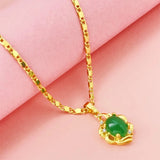 24K Pure Gold Jade Pendant Necklace for Women Provain Shop