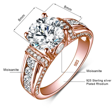 Sparkling 2ct D VVS1 Moissanite Diamond Engagement Ring Provain Shop