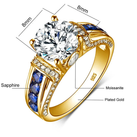 Sparkling 2ct D VVS1 Moissanite Diamond Engagement Ring Provain Shop