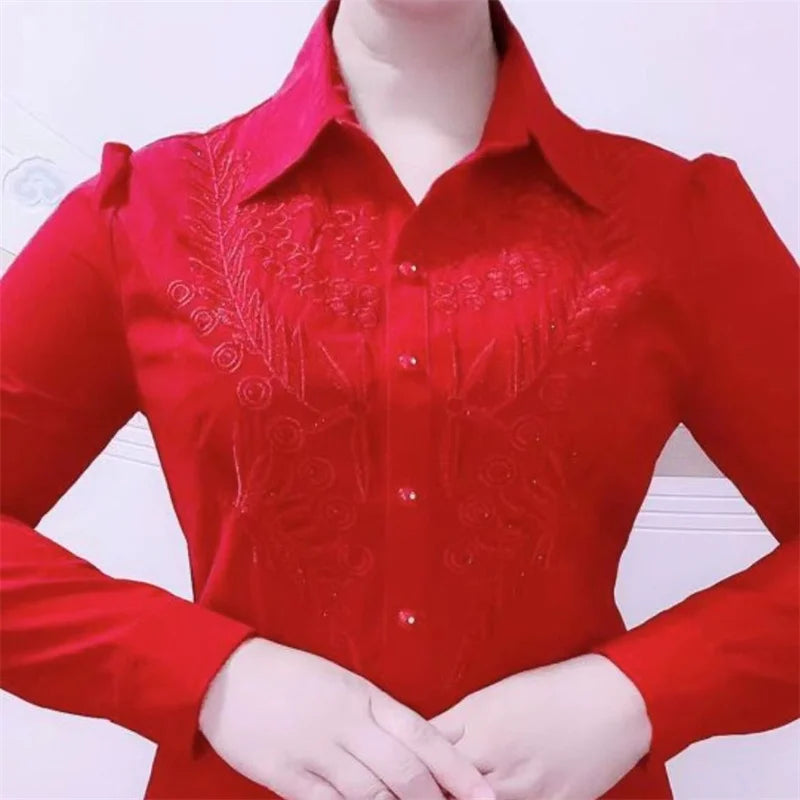 Luxury Hot Stamped Mom Blouse 2025 SpringAutumn Style Provain Shop