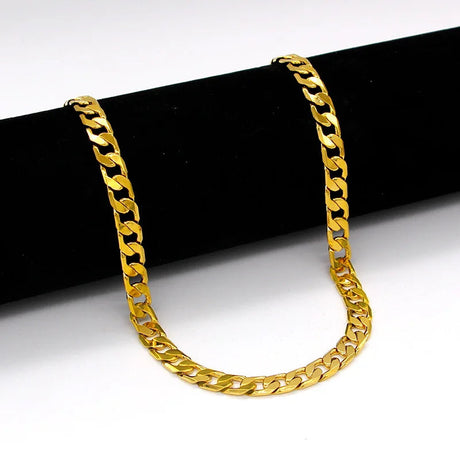 24K Pure Gold Cuban Chain Necklace for Him  Her Provain Shop