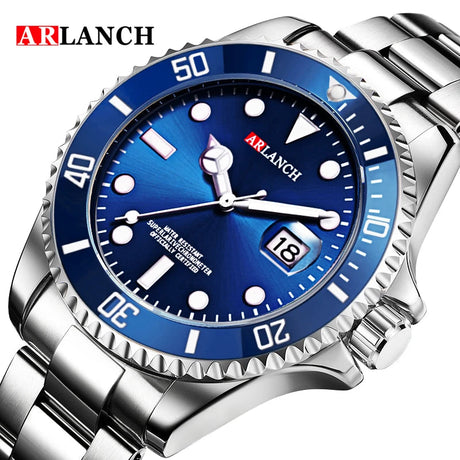 Classic Stainless Steel Dive Watch RedBlue Calendar Quartz Provain Shop