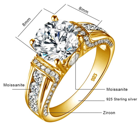 Sparkling 2ct D VVS1 Moissanite Diamond Engagement Ring Provain Shop