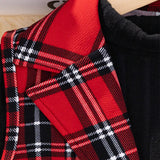 Cute Plaid Princess Winter Party Dress Set Provain Shop