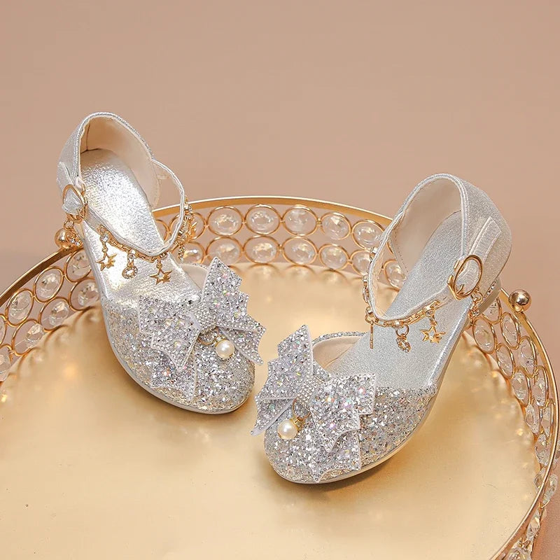 Sparkling Glitter Rhinestone BowKnot Kids Heels Provain Shop