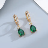 Elegant Emerald Ruby Zirconia Hoop Earrings for Her Provain Shop