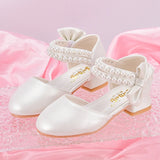 Sparkle Princess White Heels with Pearls for Girls Provain Shop
