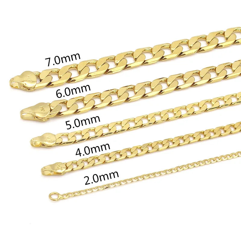 24K Pure Gold Cuban Chain Necklace for Him  Her Provain Shop