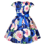 Rose Print Satin Princess Dress for Girls Provain Shop