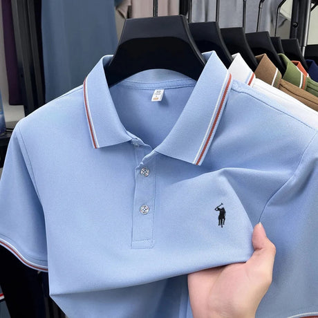Luxury Pony Embroidery Mens Summer Business Casual Polo Provain Shop