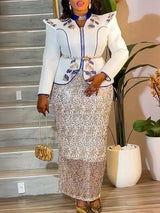 Elegant Plus Size Dashiki Ankara Sequin Party Sets Provain Shop