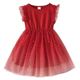 Rose Print Satin Princess Dress for Girls Provain Shop