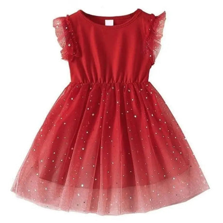 Rose Print Satin Princess Dress for Girls Provain Shop
