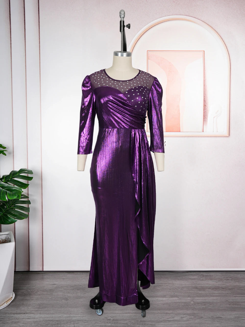Elegant Plus Size African Diamond Dashiki Party Gowns Provain Shop