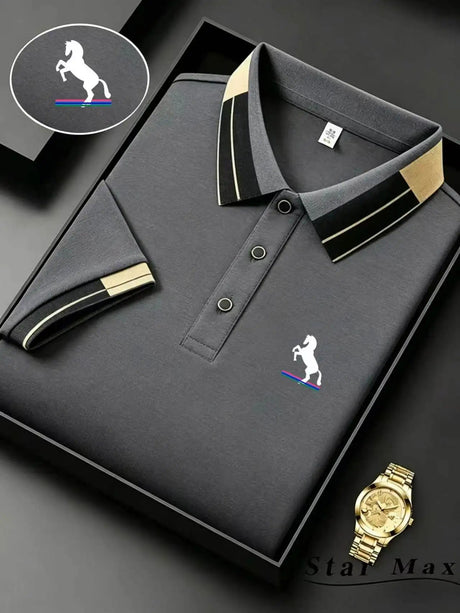 Milan Luxury Horse Polo Summer Mens Brand Shirt Provain Shop
