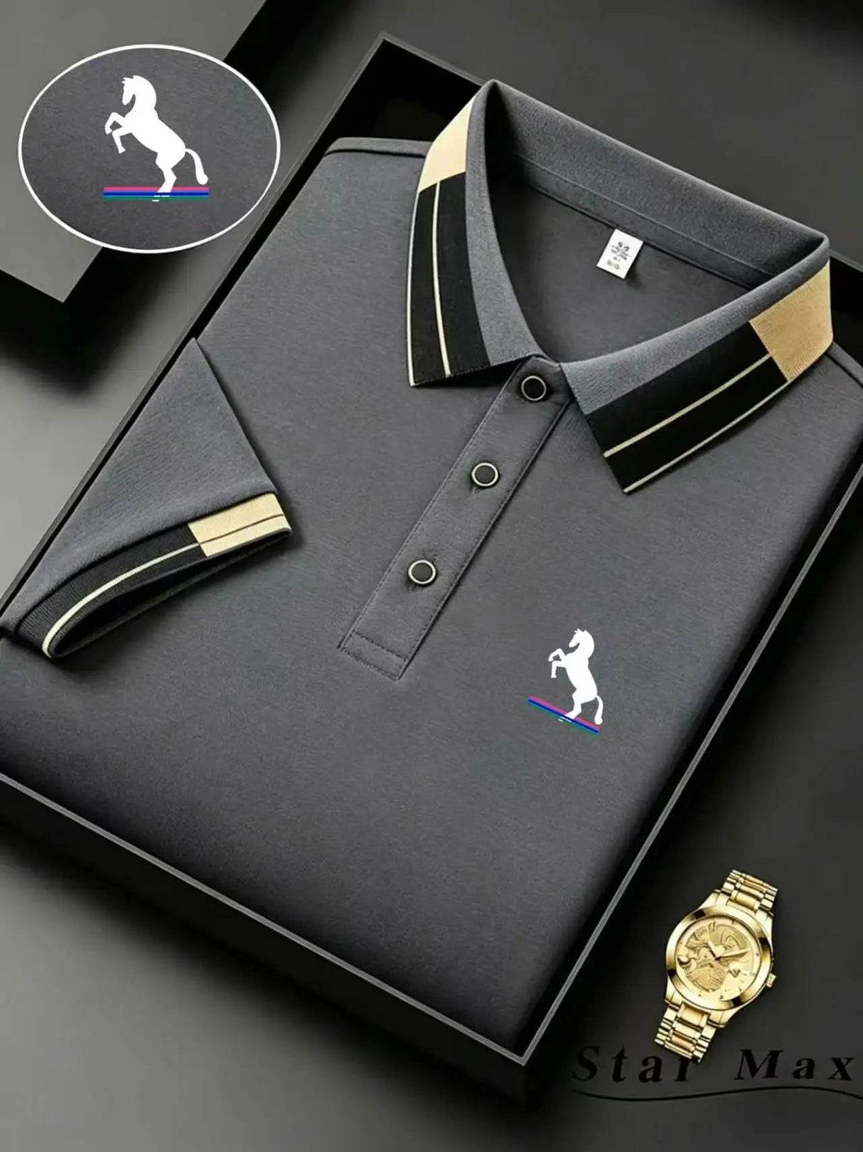 Milan Luxury Horse Polo Summer Mens Brand Shirt Provain Shop