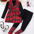 Cute Plaid Princess Winter Party Dress Set Provain Shop
