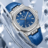 Elegant Retro Diamond Leather Quartz Watch for Women Provain Shop