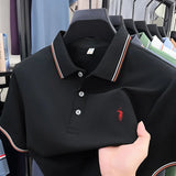 Luxury Pony Embroidery Mens Summer Business Casual Polo Provain Shop