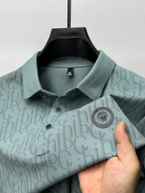 Mens Luxurious Embossed Silk Polo Cool Summer Fashion Provain Shop