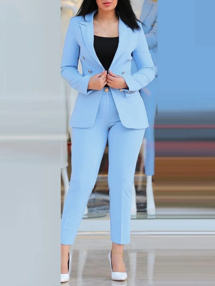 Womens Double Breasted Suit  Trouser TwoPiece Set Provain Shop
