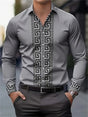 Fashionable Patterned Lapel ButtonDown LongSleeve Shirt Provain Shop