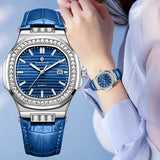 Elegant Retro Diamond Leather Quartz Watch for Women Provain Shop