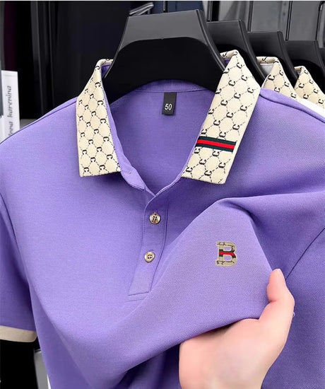 B Logo Colorblock Mens Summer Polo Lightweight Luxury Provain Shop