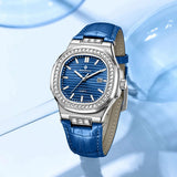 Elegant Retro Diamond Leather Quartz Watch for Women Provain Shop
