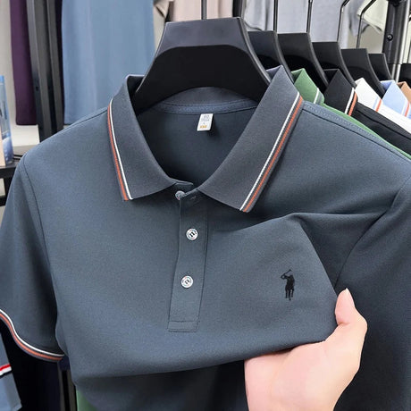 Luxury Pony Embroidery Mens Summer Business Casual Polo Provain Shop