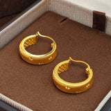 luxury real gold jewelry 24k certifid sparkling starry cat's eye earrings ins style 999 pure gold versatile earrings earrings Provain Shop